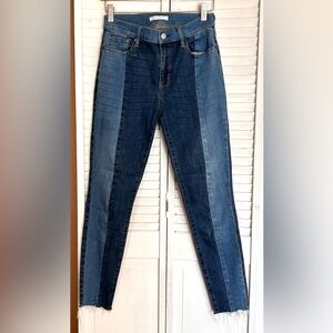 Pacsun Two Tone High Rise Ankle Jegging W/frayed hem